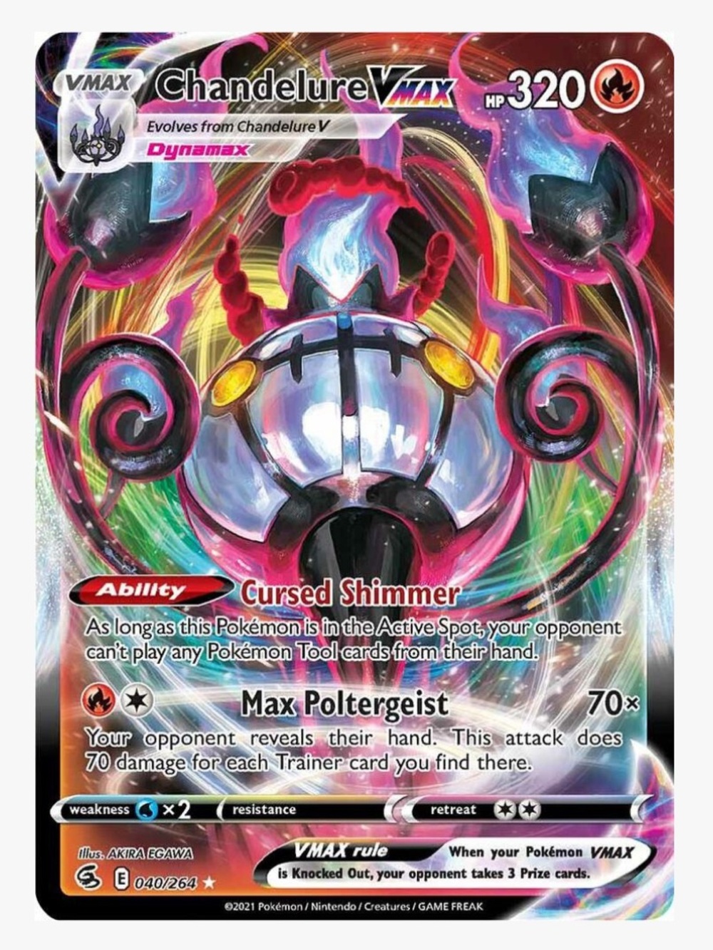 Chandelure VMAX SWSH08: Fusion Strike Pokemon Trading Card